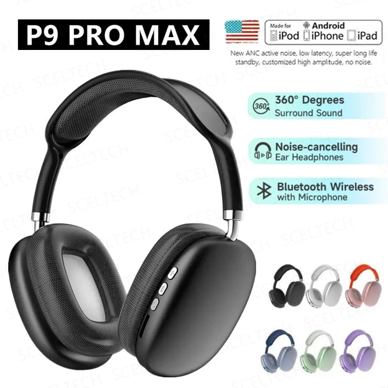 P9 Pro Max Air Wireless Bluetooth Headphones Noise Cancelling Earphones